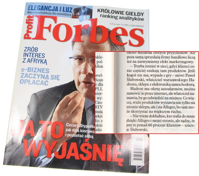 Paweł Ślubowski w magazynie Forbes o e-biznesie