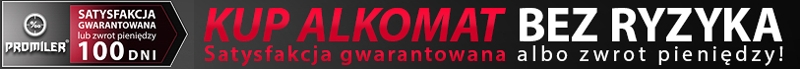 100 dni na zwrot alkomatu - satysfakcja gwarantowana Kupując alkomat Promiler AL9000 masz 100 dni na zwrot