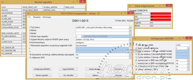 Konfiguracja powiadomienia GSM z lokalizacją GPS Tytan